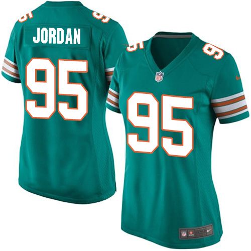 Women's Limited Dion Jordan Nike Jersey Aqua Green Alternate - #95 NFL Miami Dolphins